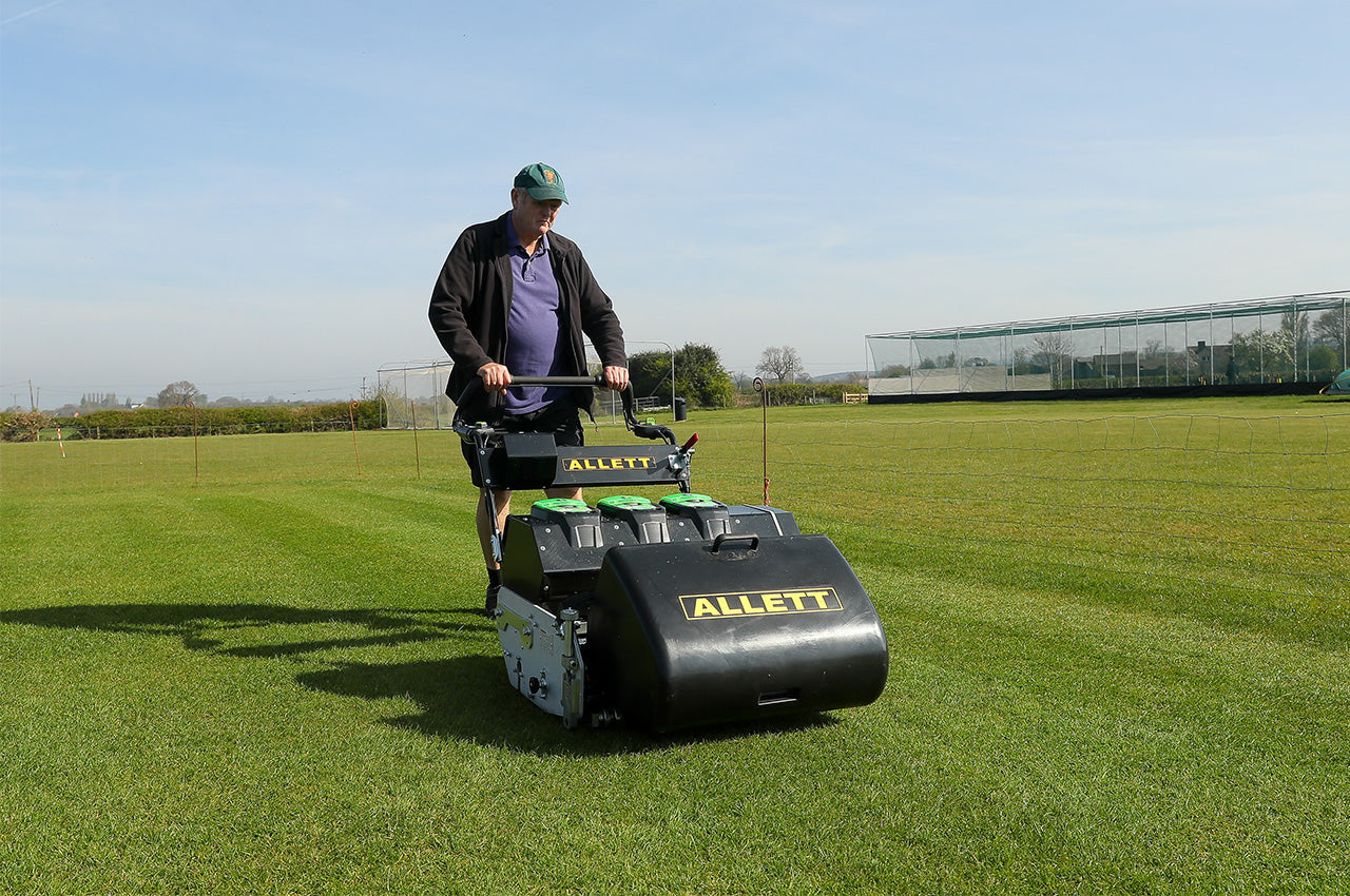 Audley Cricket Club Go Green with the Allett C27E Battery Mower