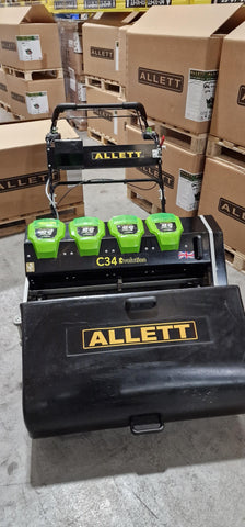 Ex Demo Allett C34E Battery Cylinder Mower (6 Months, 375-hour (Whichever comes first) warranty.