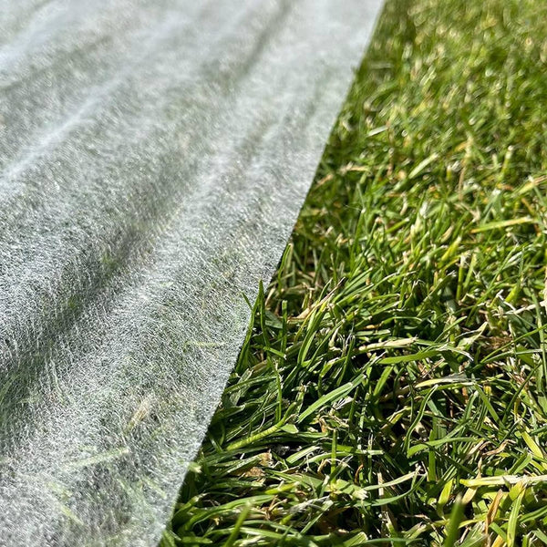 What are the benefits of using a germination fleece sheets when seeding your lawn?