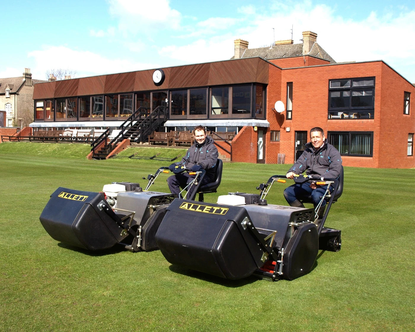Allett Regal 36 cylinder mowers on open parkland