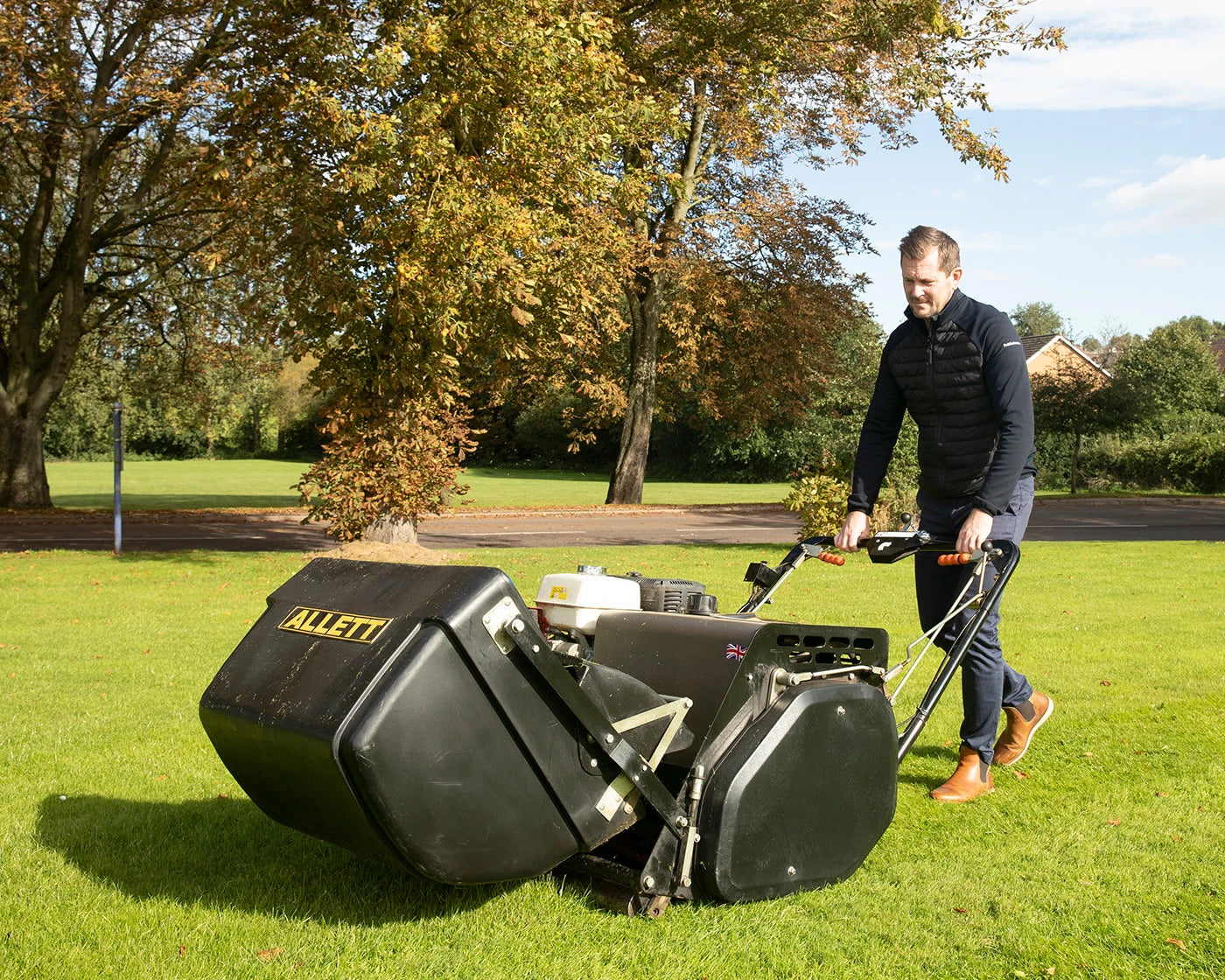 Allett Regal 42 cylinder mower on expansive parkland