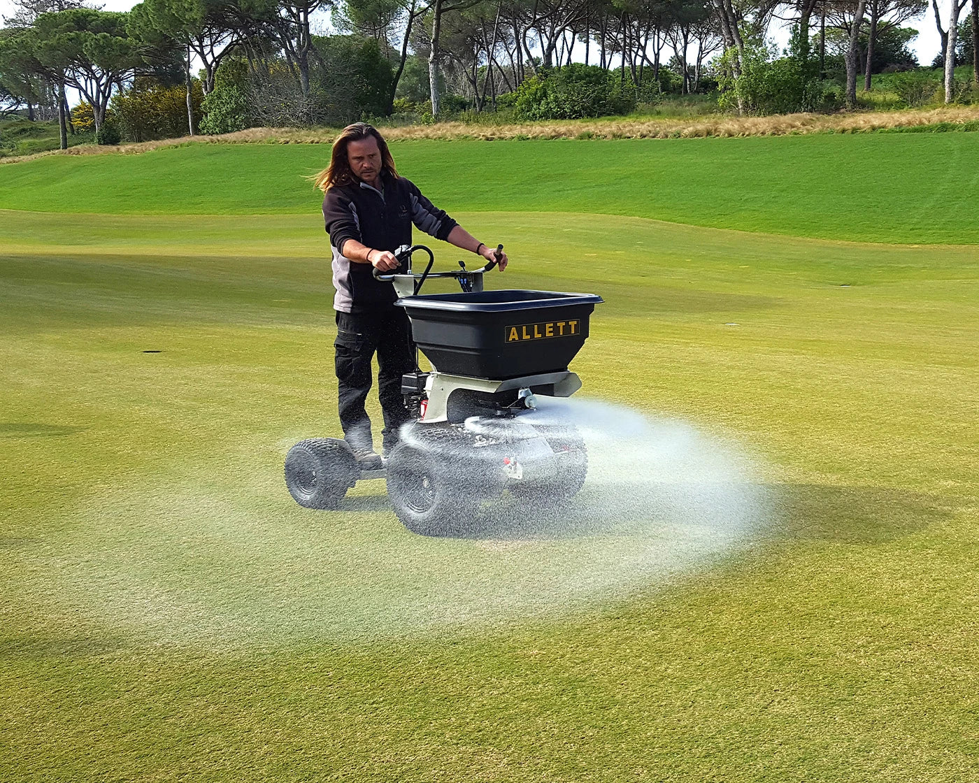 Allett Rover XC fertiliser spreader for parks and estates