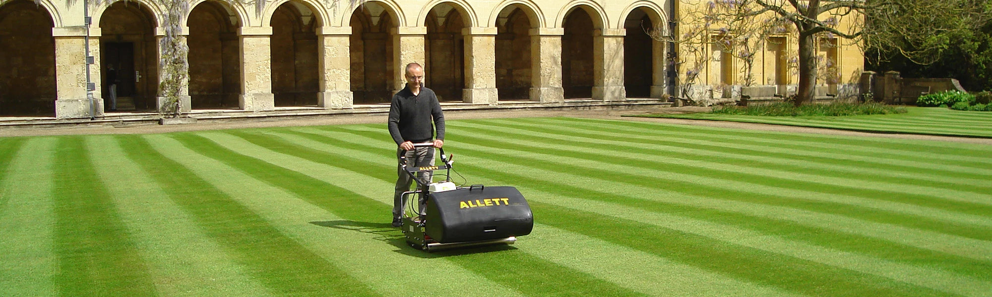 Allett equipment maintaining a large open estate area