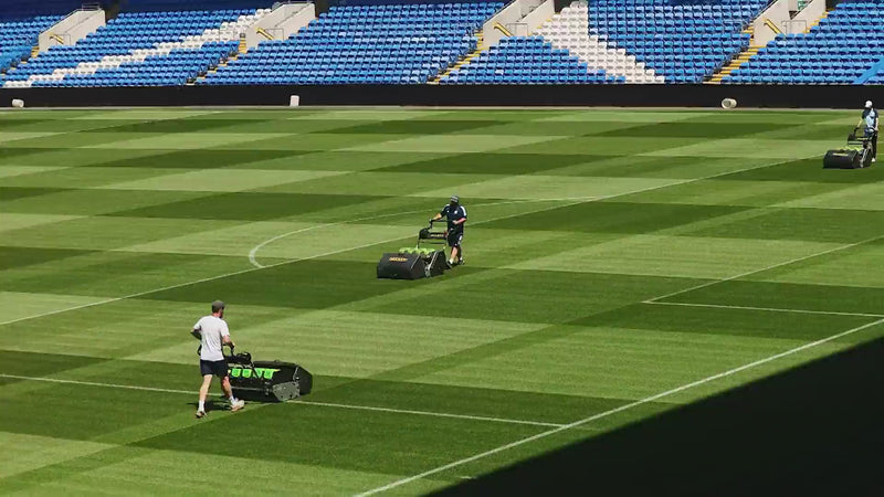 Video Demonstration of Allett Mowers being used across different sport pitches and gardens