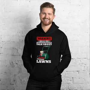 Allett 'Warning May Spontaneously Talk About Lawns' Unisex Hoodie