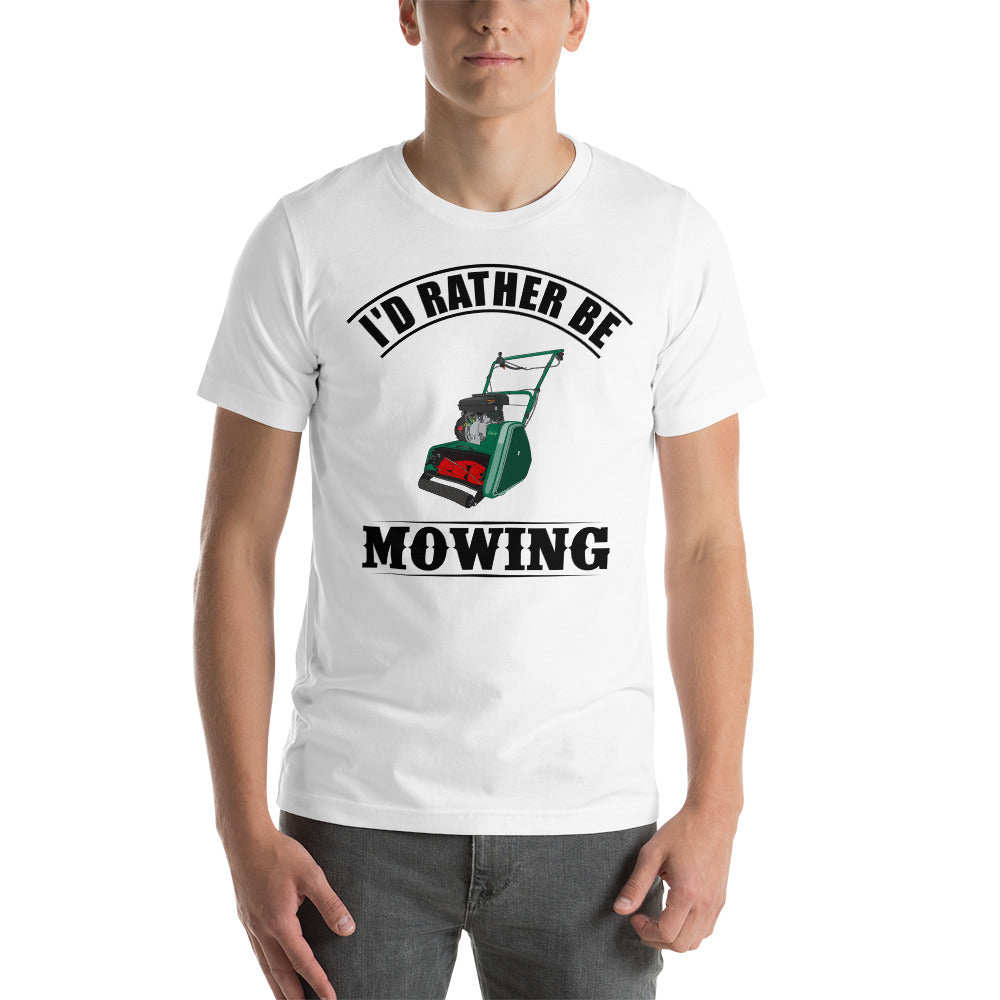 Allett Classic 'I'd Rather Be Mowing 'White Short-Sleeve Unisex T-Shirt